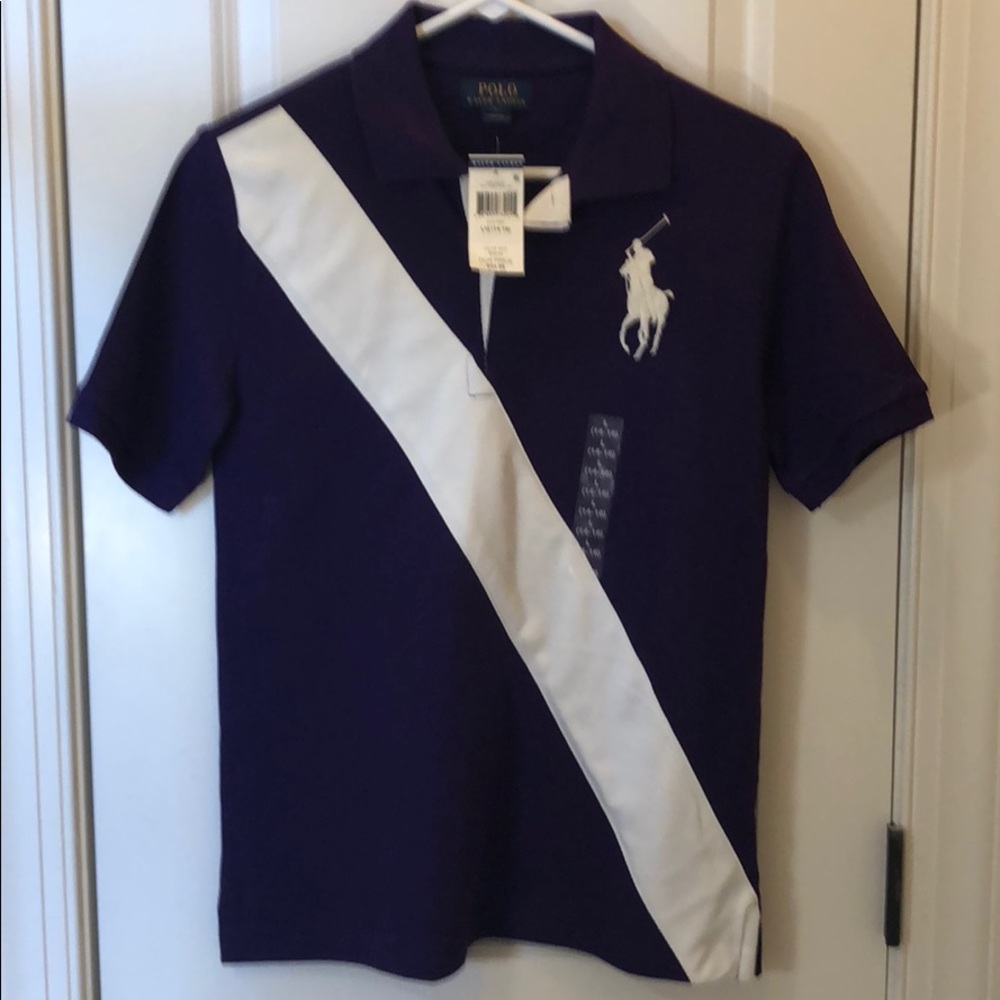 Dark purple short sleeve Polo shirt boys L(14-16)